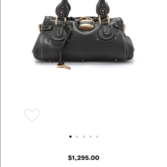 Chloe Paddington Hand Bag Leather Black Gold Authentic - pre owned - Picture 11 of 14